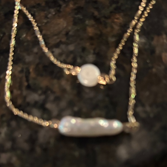 LOFT Gold Necklace with Pearl Details - Picture 2 of 3